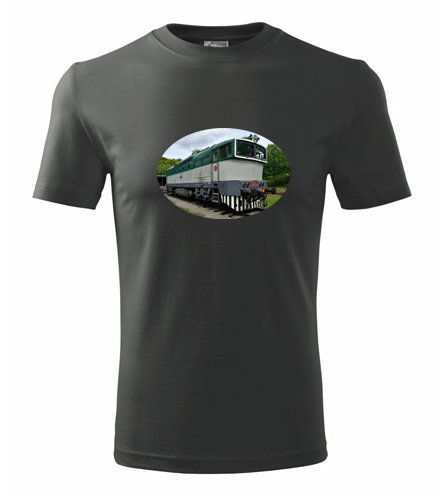 Grafitové tričko s lokomotivou 750 Brejlovec