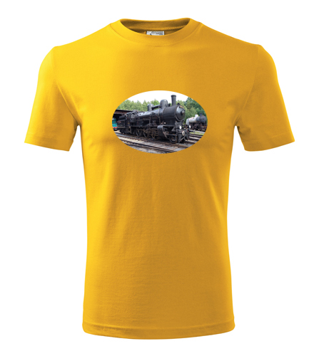 Žluté tričko s parní lokomotivou 354