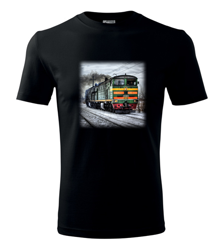 Černé tričko s lokomotivou Ragulin
