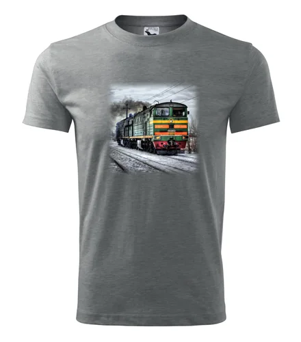 Šedé tričko s lokomotivou Ragulin