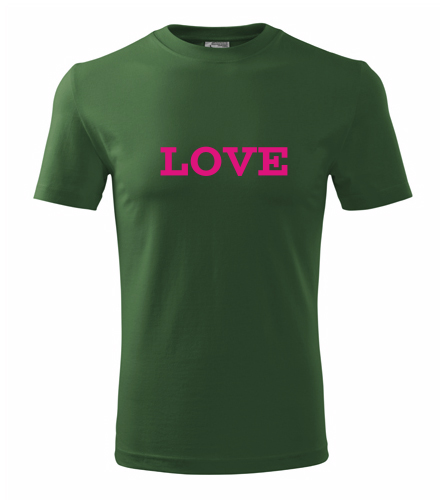 Lahvově zelené tričko Love