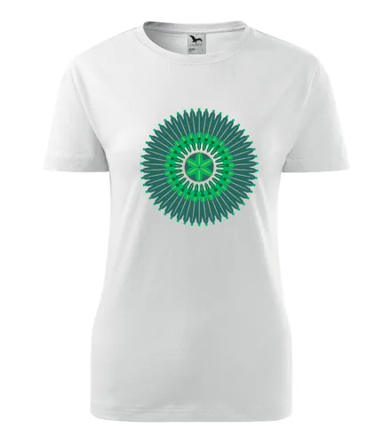 trička s potiskem Bílé dámské tričko s mandalou 10