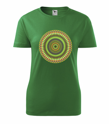 Zelené dámské tričko s mandalou 12