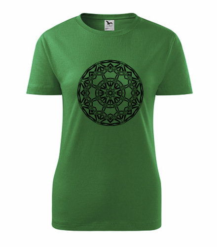 Zelené dámské tričko s mandalou 15