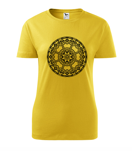 Žluté dámské tričko s mandalou 15