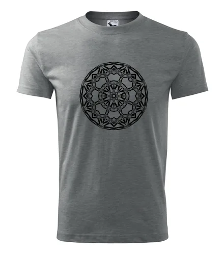 Šedé tričko s mandalou 15