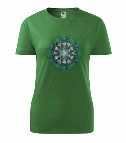 Zelené dámské tričko s mandalou 17