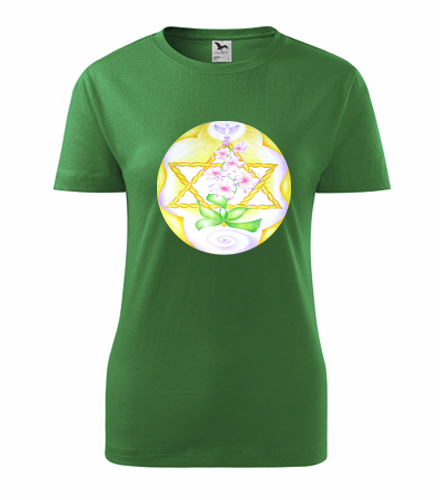 Zelené dámské tričko s mandalou 1 dámské