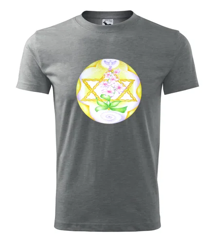 Šedé tričko s mandalou 1