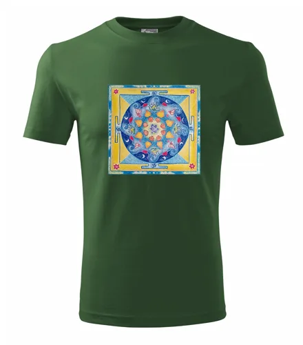 Lahvově zelené tričko s mandalou 2