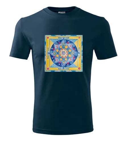 Tmavě modré tričko s mandalou 2