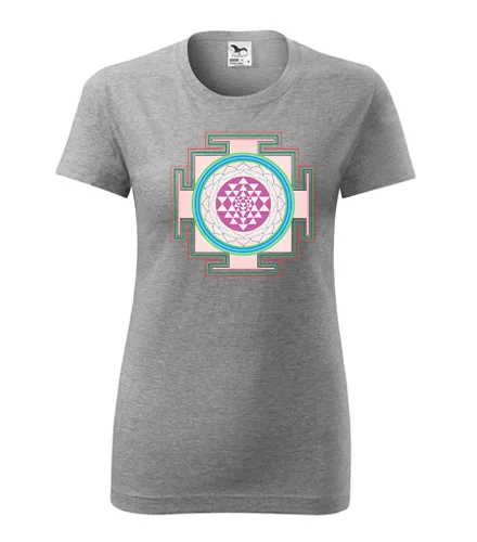Šedé dámské tričko s mandalou 5