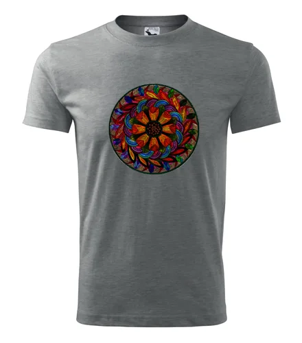Šedé tričko s mandalou 6