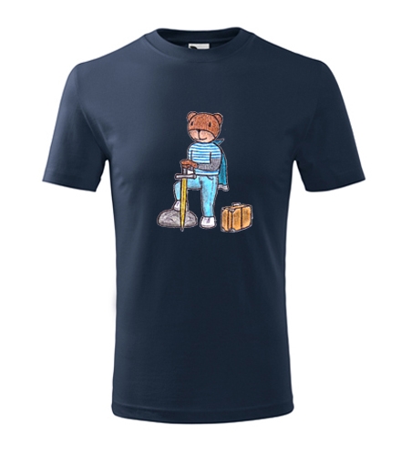 Tmavě modré dětské tričko medvídek cestovatel