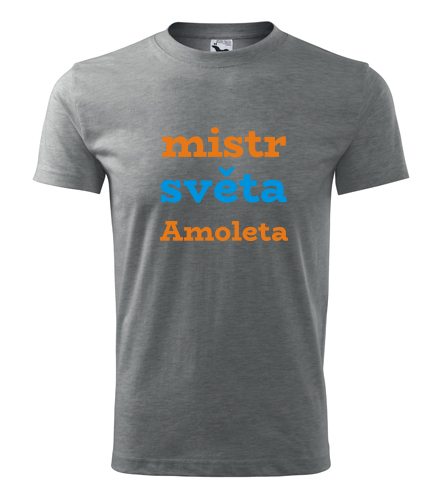 Šedé tričko mistr světa Amoleta