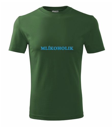 Lahvově zelené tričko Mlíkoholik