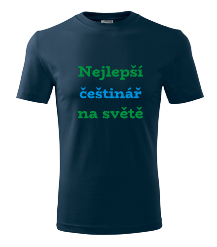 Tmavě modré tričko nejlepší češtinář na světě