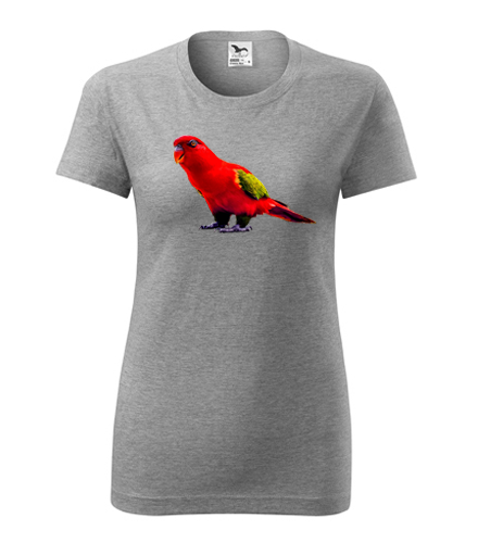 Šedé dámské tričko s papouškem 1