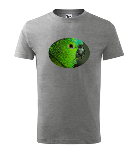 Šedé dětské tričko s papouškem 2