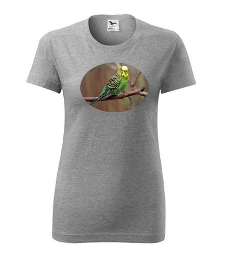 Šedé dámské tričko s papouškem 3