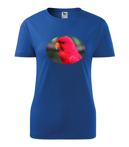 Modré dámské tričko s papouškem 4