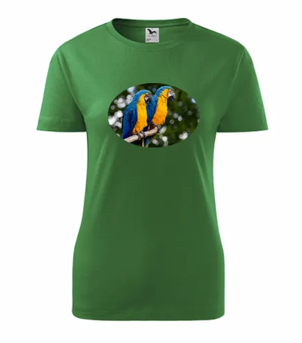 Zelené dámské tričko s papouškem 5