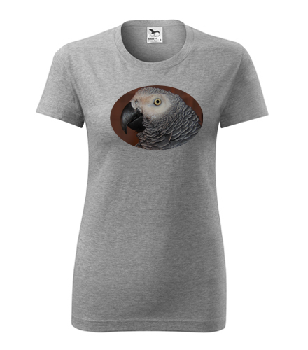 Šedé dámské tričko s papouškem 6