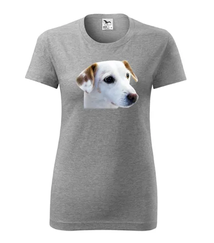 Šedé dámské tričko se psem 1