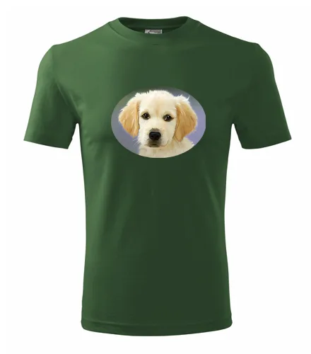 Lahvově zelené tričko se psem 2