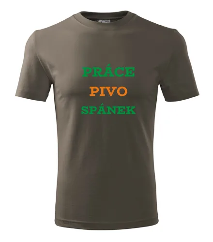 Army tričko Práce pivo spánek