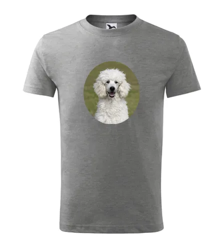 Šedé dětské tričko s pudlem