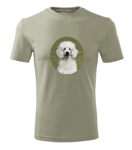 Khaki tričko s pudlem