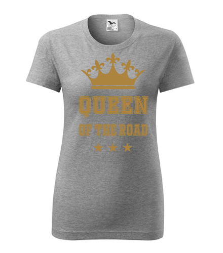 Šedé dámské tričko Queen of the road zlaté