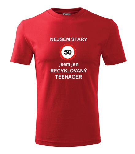 Červené tričko recyklovaný teenager 50