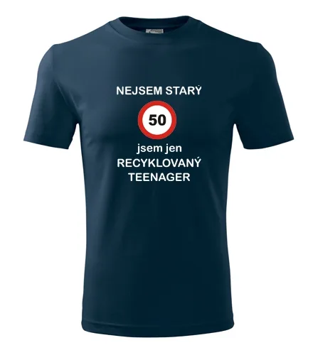 Tmavě modré tričko recyklovaný teenager 50
