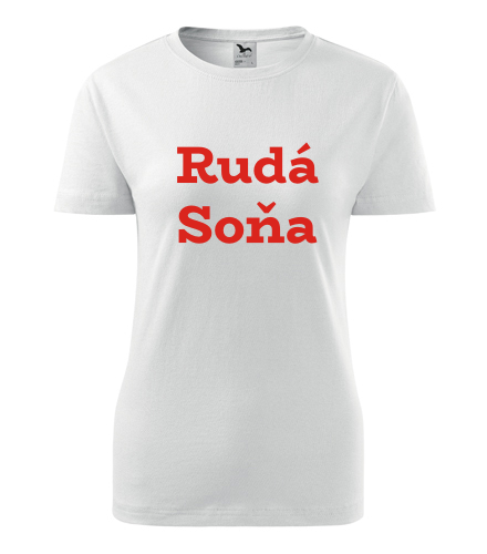 Bílé dámské tričko Rudá Soňa