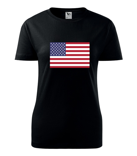 Černé dámské tričko s americkou vlajkou