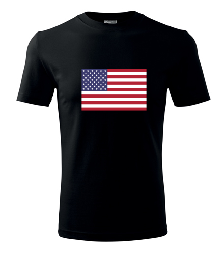 Černé tričko s americkou vlajkou