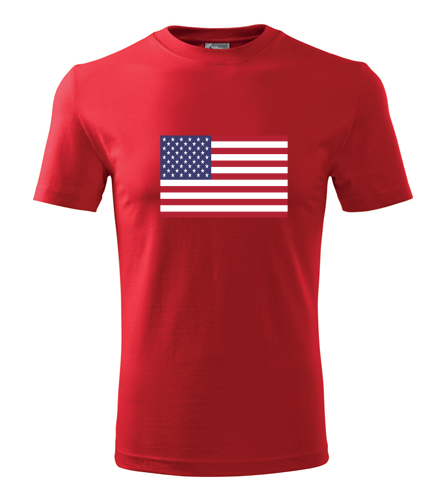 Červené tričko s americkou vlajkou