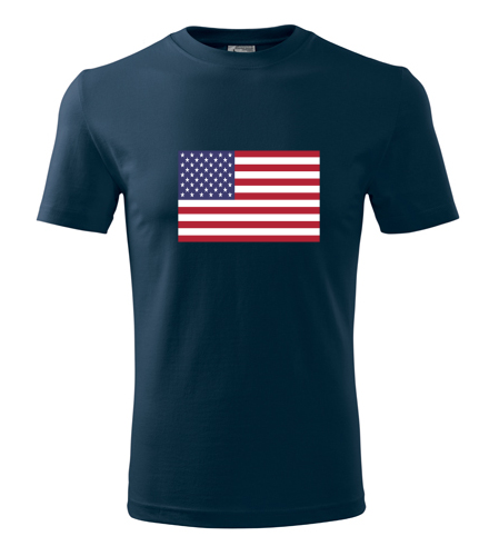 Tmavě modré tričko s americkou vlajkou