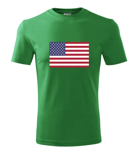 Zelené tričko s americkou vlajkou