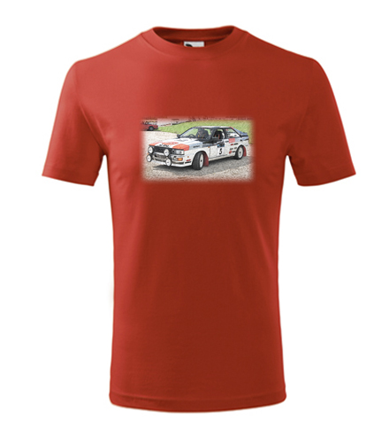 Červené dětské tričko s kresbou Audi Quattro