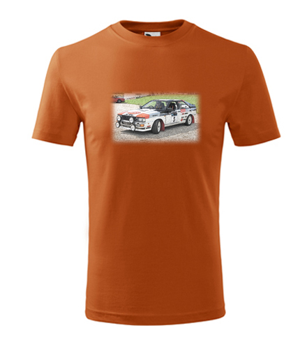 Oranžové dětské tričko s kresbou Audi Quattro