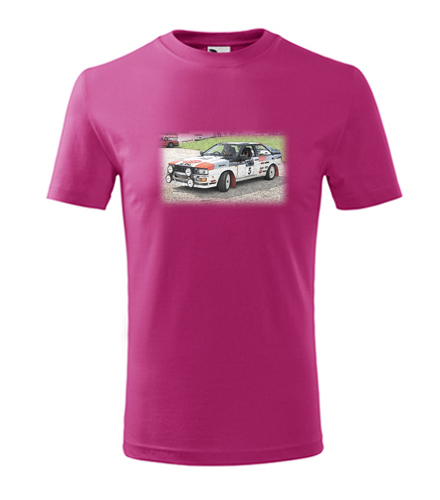 Purpurové dětské tričko s kresbou Audi Quattro
