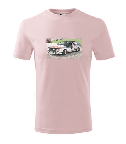 Růžové dětské tričko s kresbou Audi Quattro