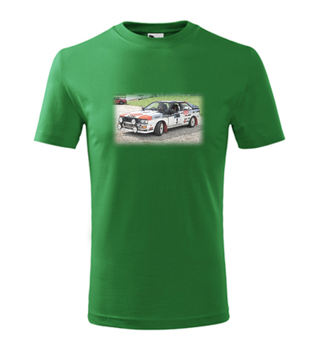 Zelené dětské tričko s kresbou Audi Quattro