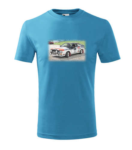 Tyrkysové dětské tričko s kresbou Audi Quattro