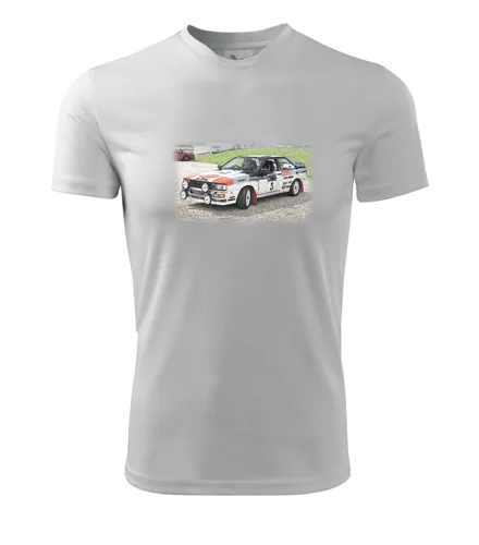 trička s potiskem Bílé tričko s kresbou Audi Quattro