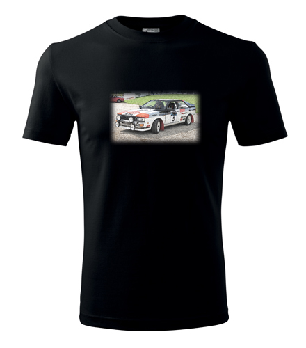 Černé tričko s kresbou Audi Quattro