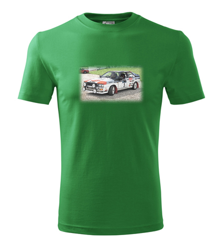 Zelené tričko s kresbou Audi Quattro